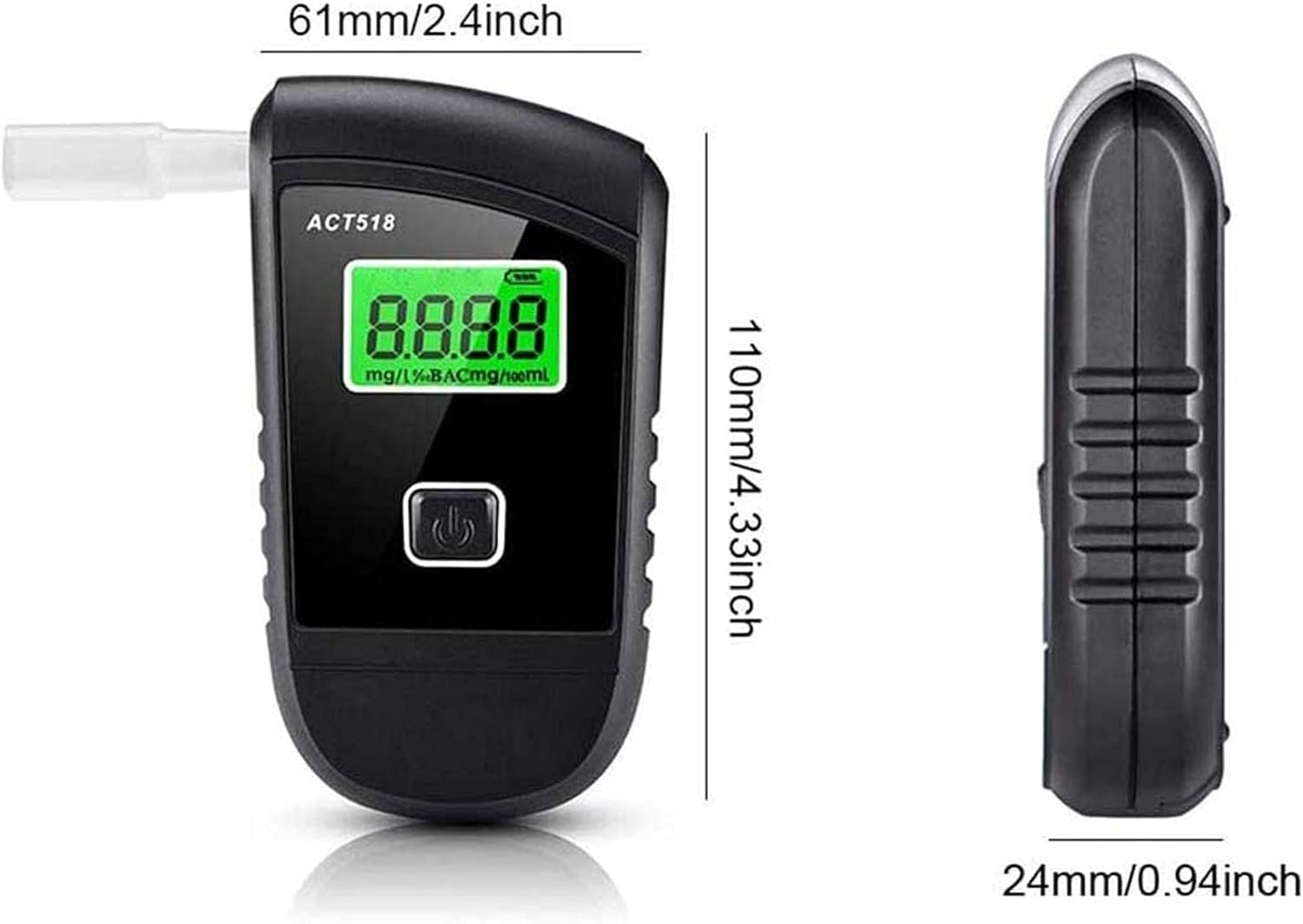 Breath Alcohol Tester for Personal & Professional Use, Breathalizer for Alcohol with 4 Mouthpieces for Drivers Or Home Use