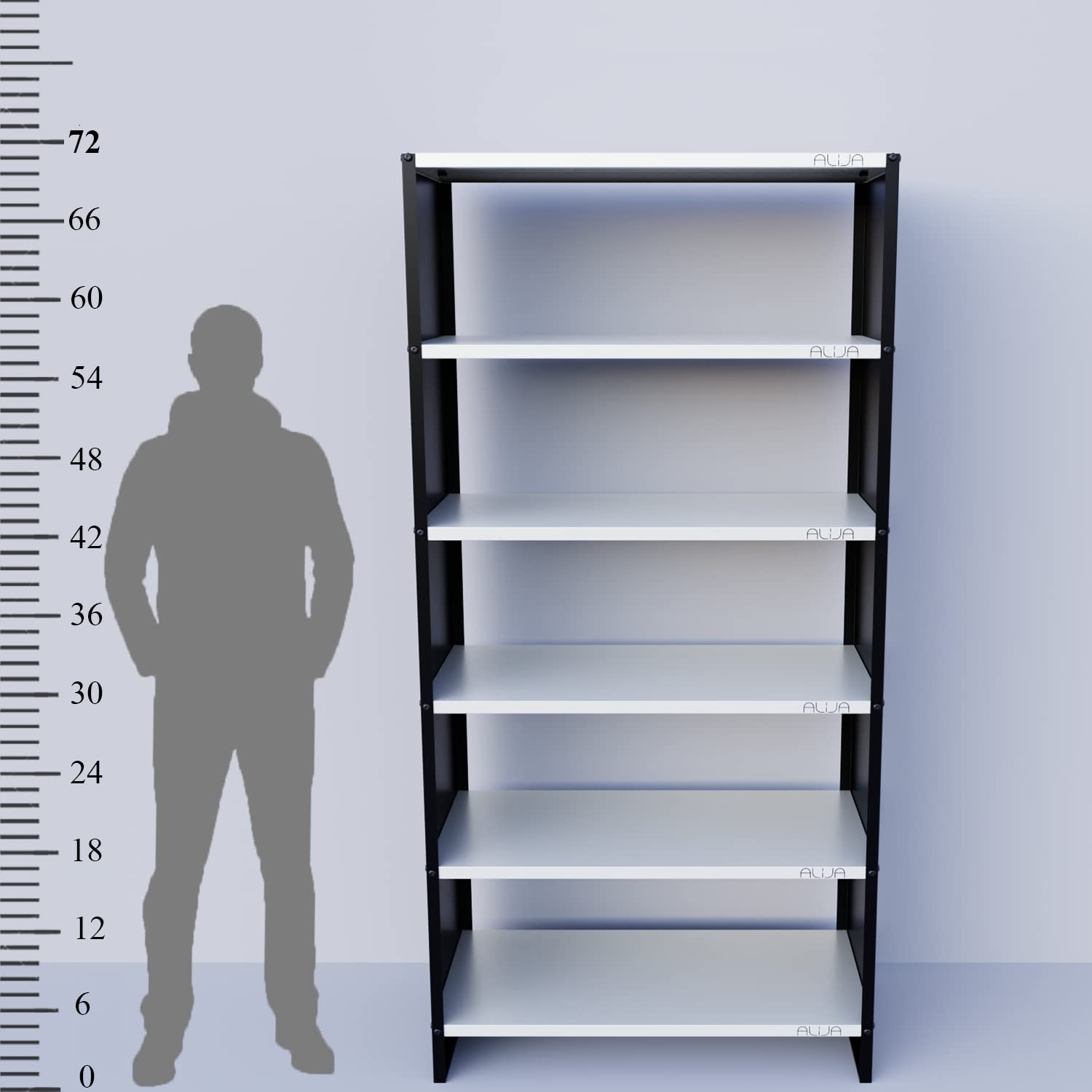 ALIJA®️ Solid Metal Bookcase/Library/Book Shelf/Rack (72 x 35 x