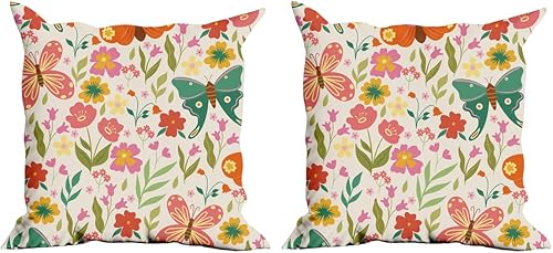 Miniatura 2 de Paquete de 2 fundas de almohada retro de 18 x 18 pulgadas, almohadas decorativas para sofá, sofá, silla, hogar, dormitorio, oficina, asiento de