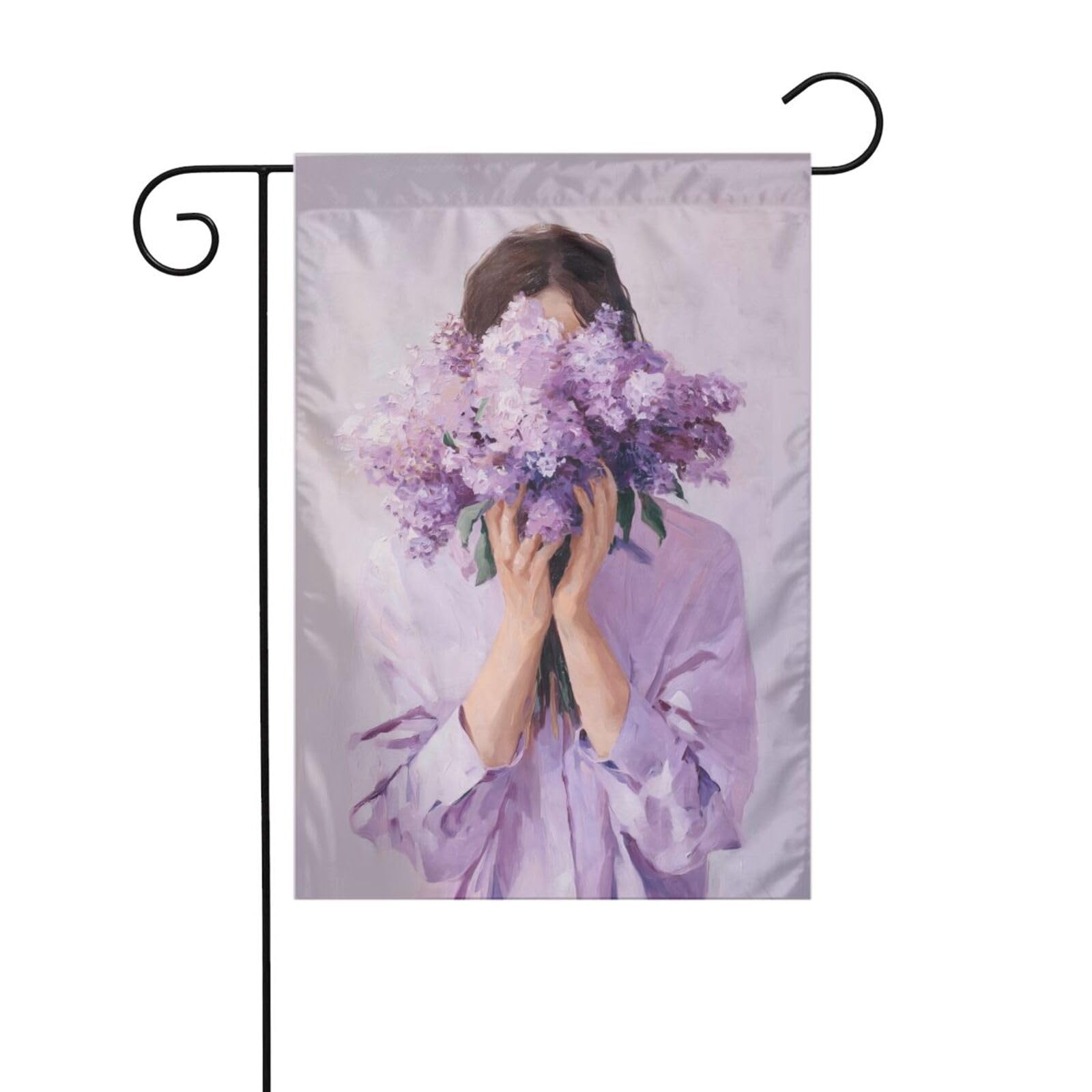Woman Large Lilac Bouquet Aesthetic Garden Flag 12x18 Vertical Double Sided Farmhouse Holiday Outside Decorations Yard Flag