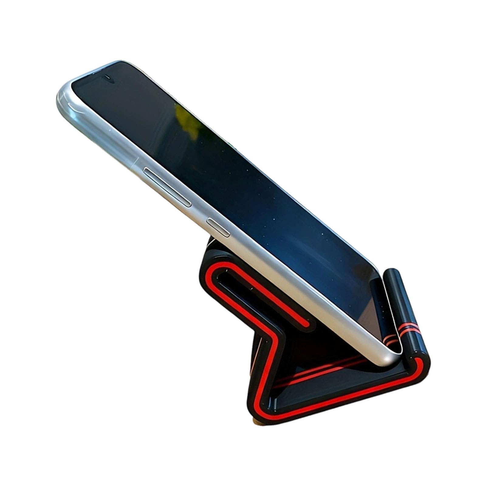 Tsophreniq B 3D Printed Phone Stand For Desk, Compact Holder With Fixed Viewing Tilt For Workstation, Dorm, Edside And Travel Compact Mobile Holder Screen