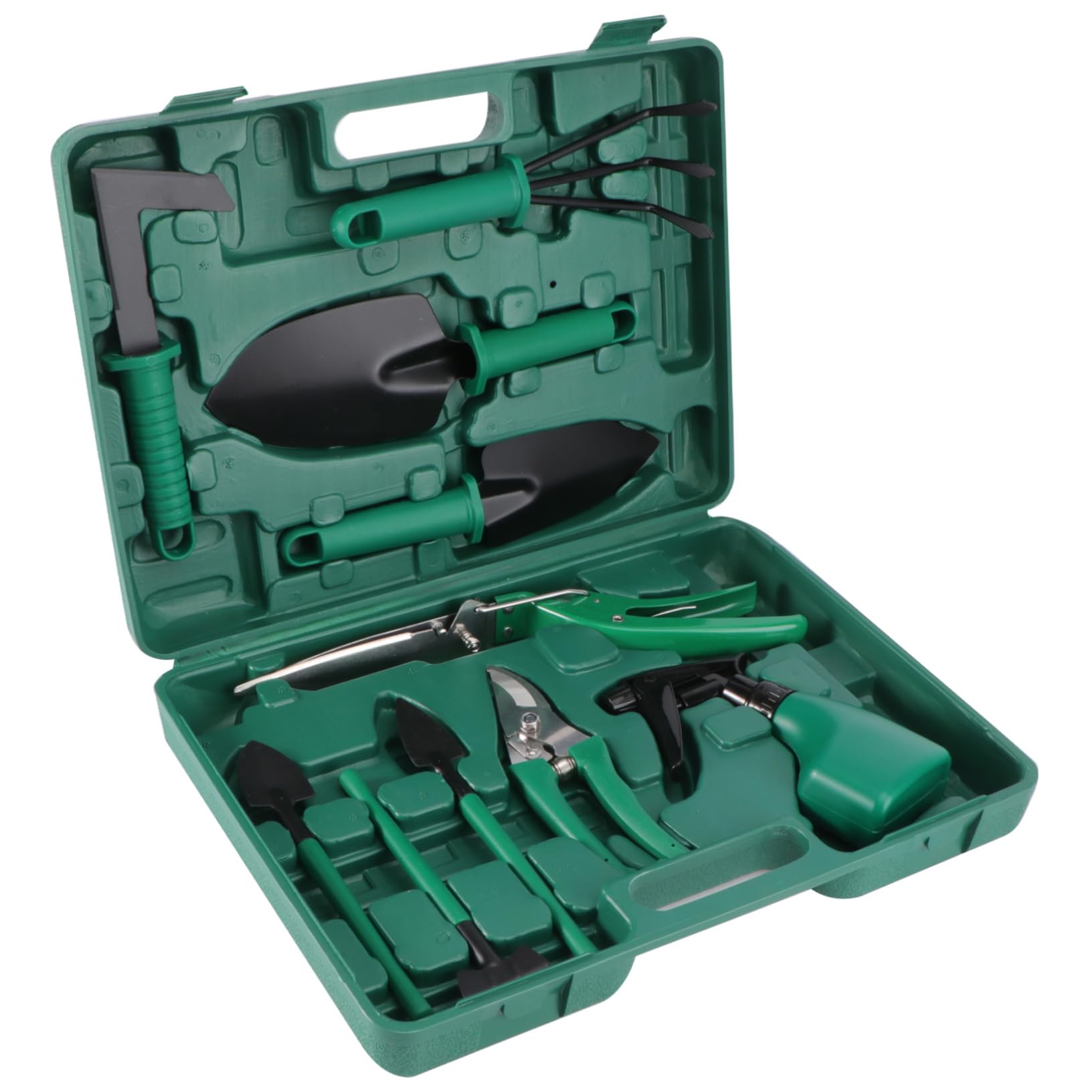 BESPORTBLE Ensemble D'outils de Jardinage avec Pelle, Sécateur, Râteau et Pulvérisateur 10 Pièces en Acier Inoxydable Robuste et Facile à Ranger, pour Plates-Bandes et Pépinières