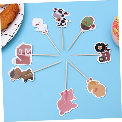 Miniatura 7 de Abaodam 216 piezas de figuras de animales para cupcakes, decoración de granja, para cupcakes, animales, cupcakes, decoración de pasteles, animales