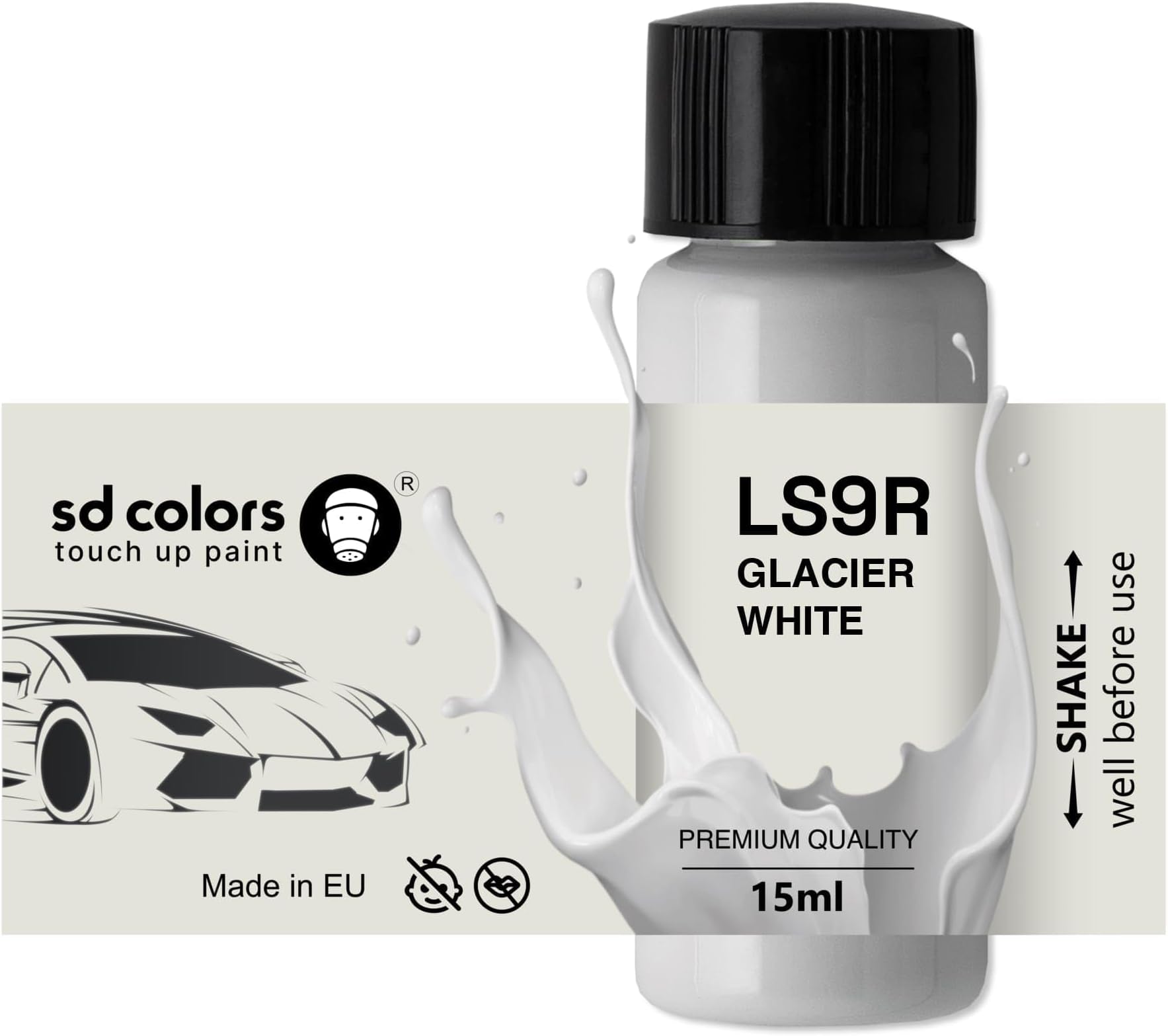 GLACIER WHITE LS9R 2Y S9R New Touch Up Paint Pen REPAIR KIT 15 ML SCRATCH CHIP BRUSH COLOR CODE LS9R 2Y S9R GLACIER WHITE (JUST PAINT)
