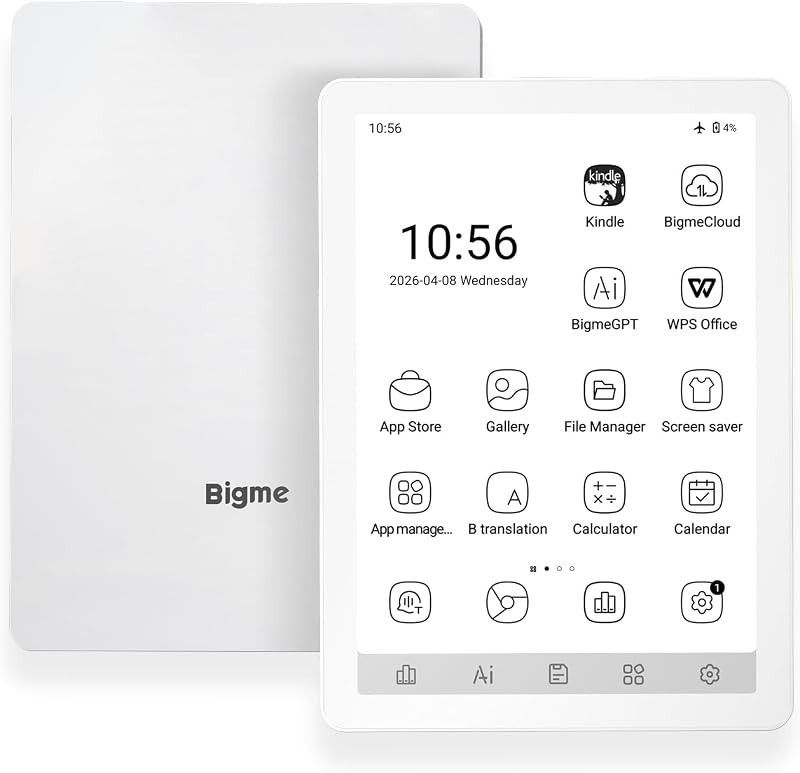 Bigme B6 6" E-Ink E-Reader, 2GB+32GB, Android 14, Front Light, White | 300PPI HD Display, Android 14 Open System, 36-Level Front Light,Up to 1TB Expandable Storage, 6.98mm Ultra-Thin Body
