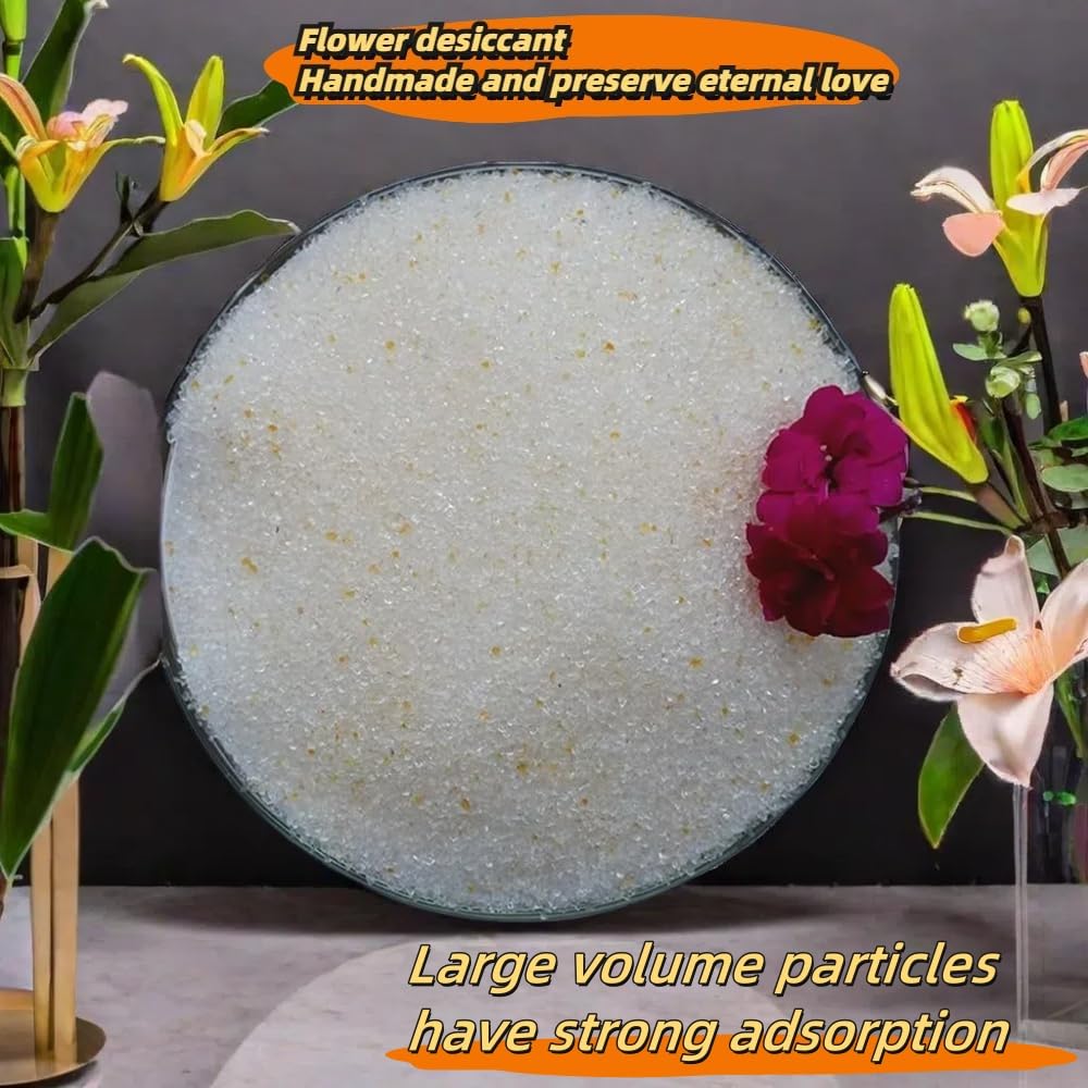 Silica Gel for Flower Drying - Preserve Freshness Vibrant Moisture-Free Efficient, Reusable & Color-Changing Desiccant (5, Pounds)