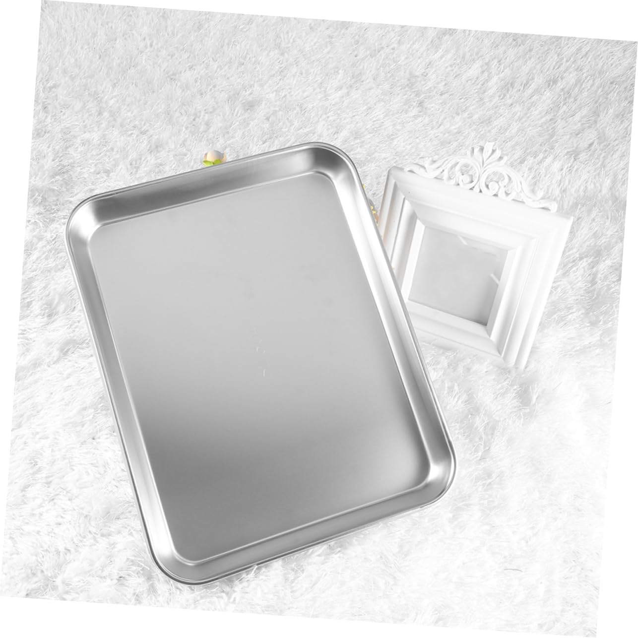 2pcs Medical Grade Stainless Steel Tray Flat Bottom Trays for Storage of Medical Instruments Wear-Resistant for Clinics Laboratories Autoclavable Design
