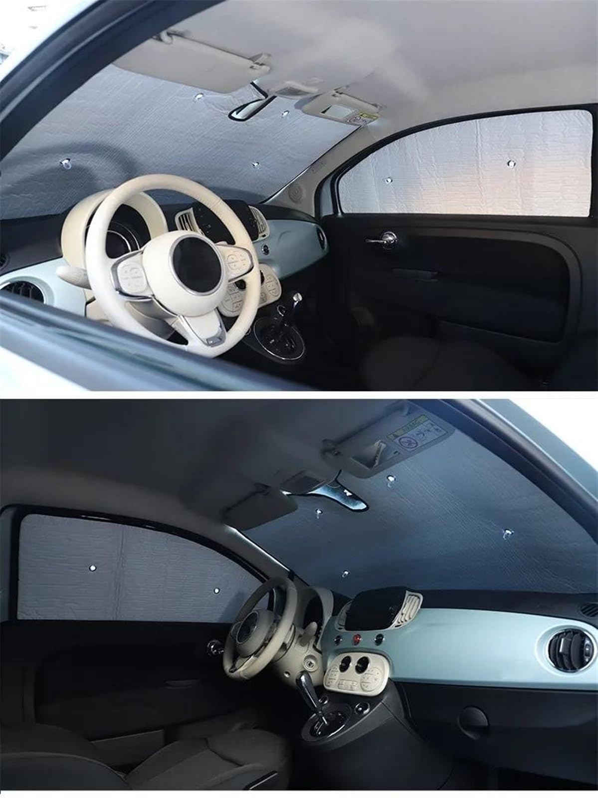 Cortinillas Coche Parasol Ventana Completa Coche Cubierta Protección UV Parasoles Cortina para Fiat 500 2010-2012 2013 2014 2015 2016 2017 2018 2019 2020 2021 2022 Parasol Ventana Coche(6pcs)