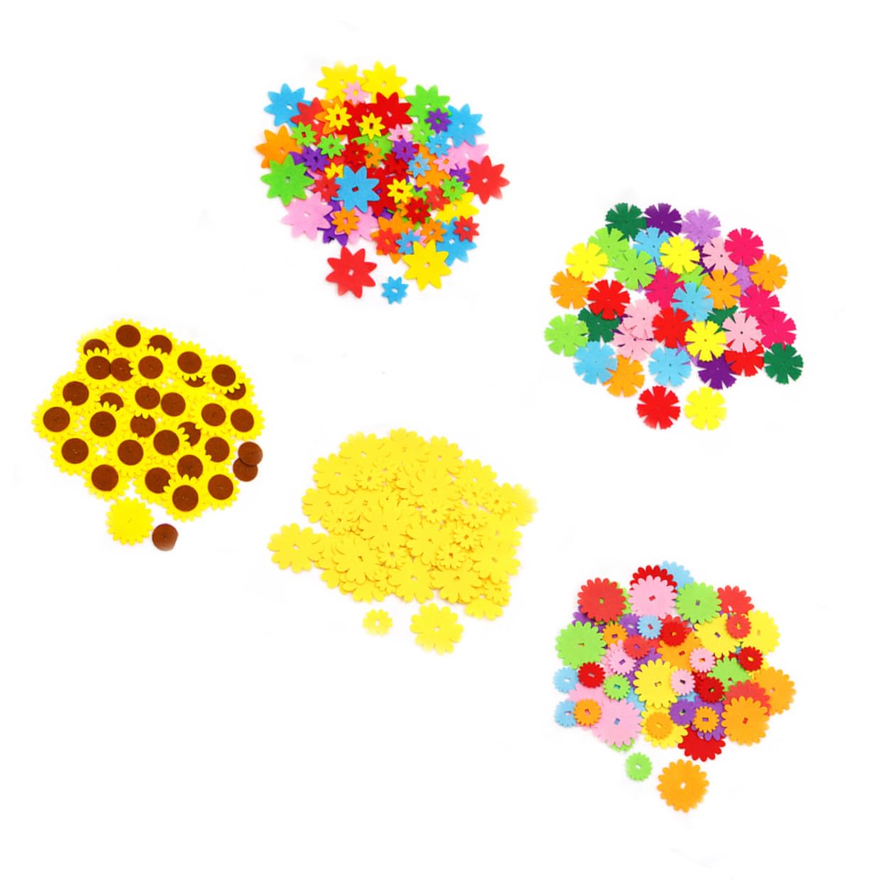 Toddmomy 15 Juegos Stickers de Tela No Tejida Forma de Flor Manualidades DIY Decoración Infantil Varios estilos