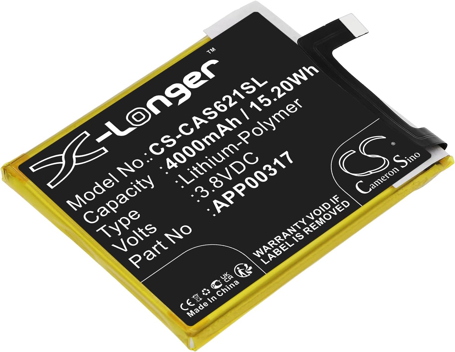 Battery 4000mAh compatible with [CAT] S62 Pro, for [CATERPILLAR] S62 Pro replaces APP00317