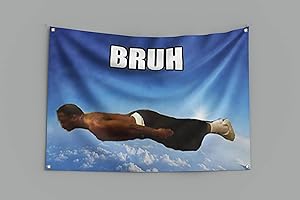 Epic Bruh Flying Midget Flags 3x5FT - Double-Stitched Edges and 4 Rust...