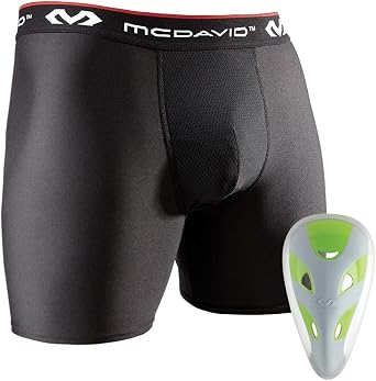 McDavid Sports Support & Compression Performance Boxer Shorts with Protective Flex Cup Football, Baseball, Martial Arts