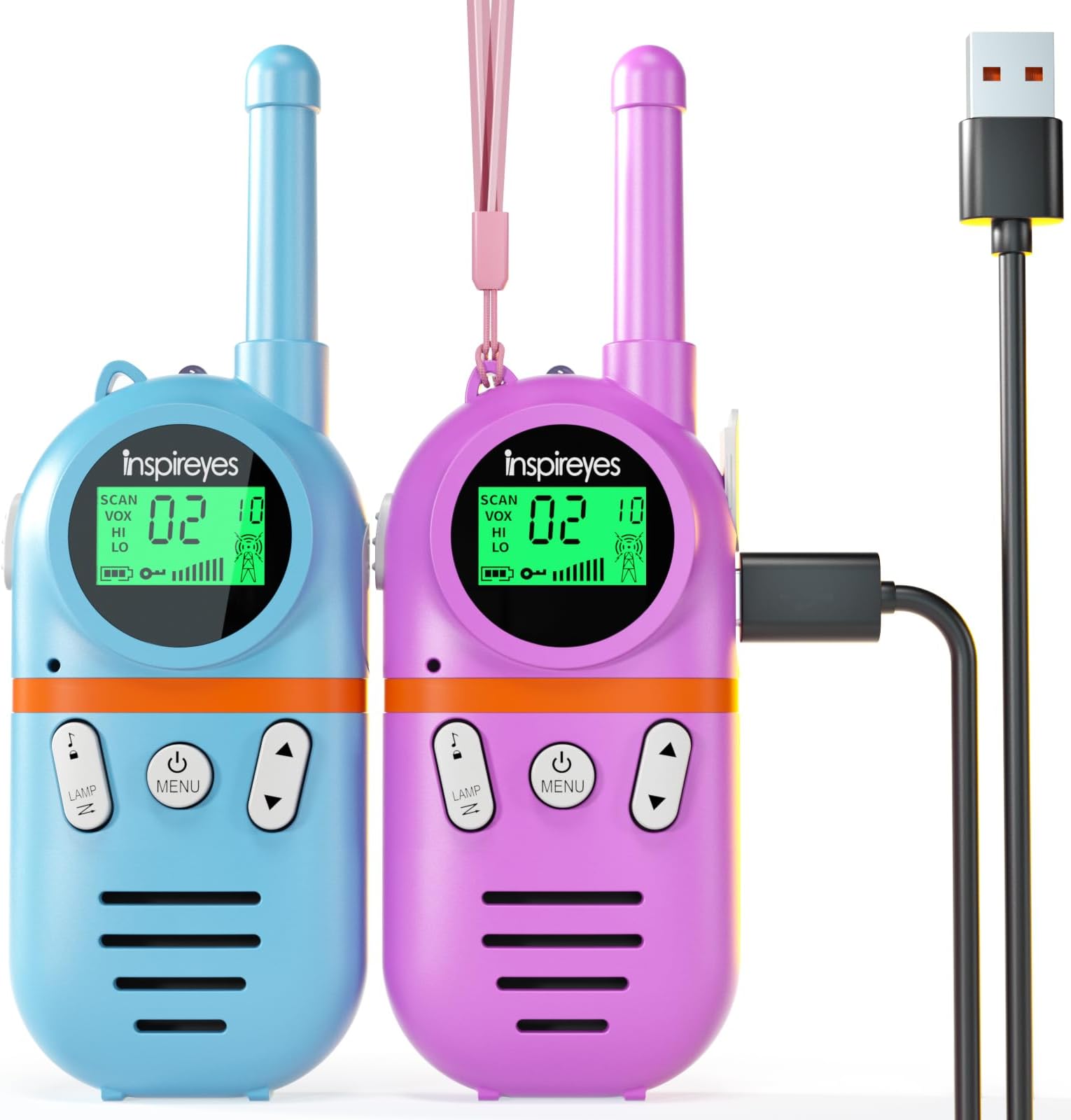 Walkie Talkies for Kids, Rechargeable Long Range 2 Pack, Kids Toys for Boys Girls Ages 3-12, 2 Way Radio Toy, Outdoor Adventure Toys, Camping Hiking Gear, Birthday Gifts for Kids