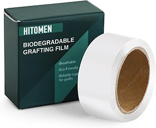 HITOMEN Biodegradable Grafting Film for Plants, Stretchable Garden Grafting Tape Self-Sealing Plants Repair Budding Tape for Floral Fruit Tree Nursery Self-Grafting Tape 1 inch x 32 ft