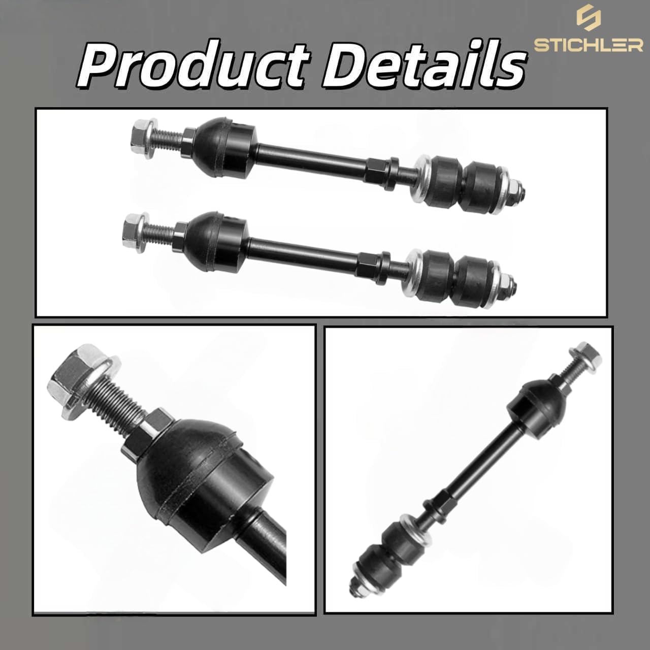 K80338 Front Sway Stabilizer Bar End Link Kit 2 Pcs For 2005-2008 Ford F-150 2008-2008 Ford F-150 2006-2008 Lincoln Mark LT
