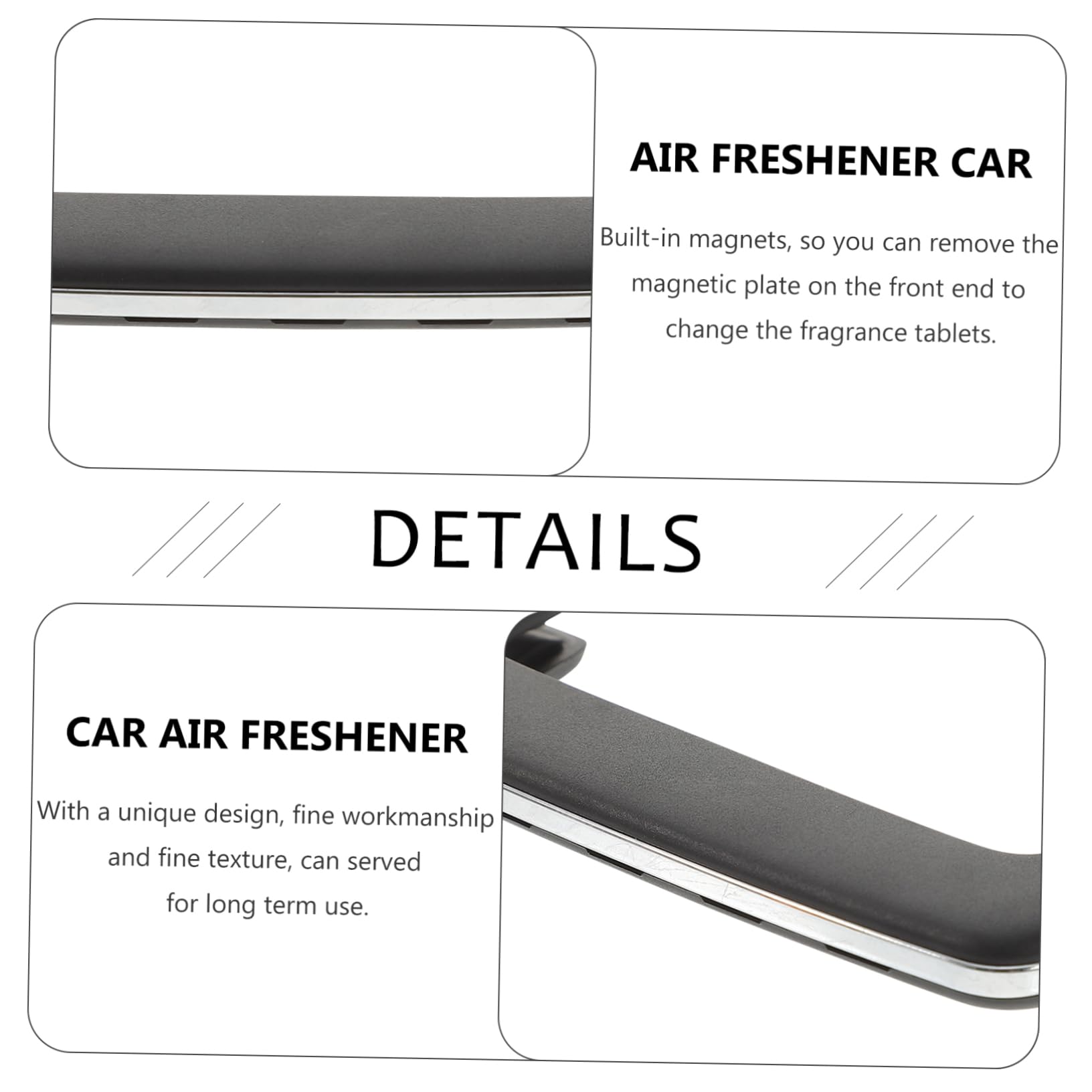 Zerodeko Diffusore di Fragranze per Auto in Ceramica Clip Magnetica per Bocchette D’aria, Design Unico e Facile da Installare per Interni Auto Argento
