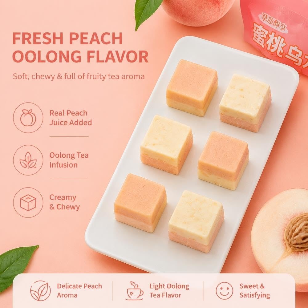 Jogurt Brzoskwiniowo-Oolong Bites 250g, Miękkie Fermentowane Owoce