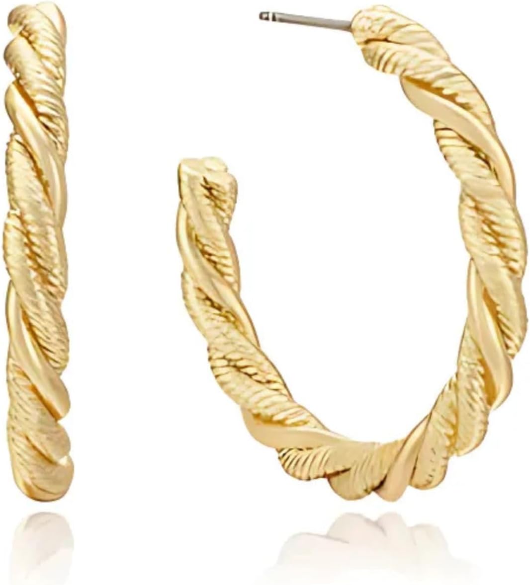 Ettika 18K Gold, Silver, or Rhodium Plated Hoop Earrings - Lightweight Timeless Small to Large Hoops - Trendy Women's Jewelry, Gifts