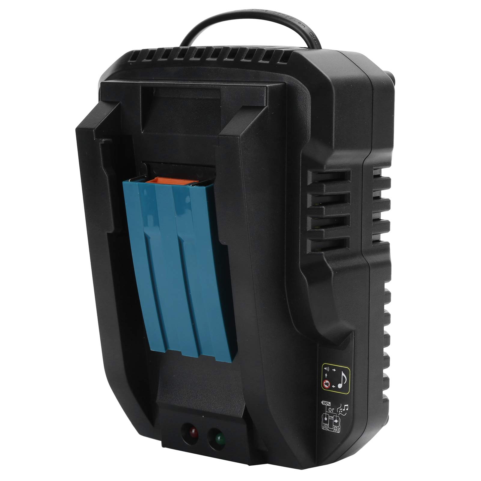Akozon Caricabatterie al litio 4A per Strumenti Elettrici Litio Pratica Ricarica Intelligente DC18RC 14.4V 18V 100-240V 50‑60HZEU Spina a Doppio Impulso 18V (1#)