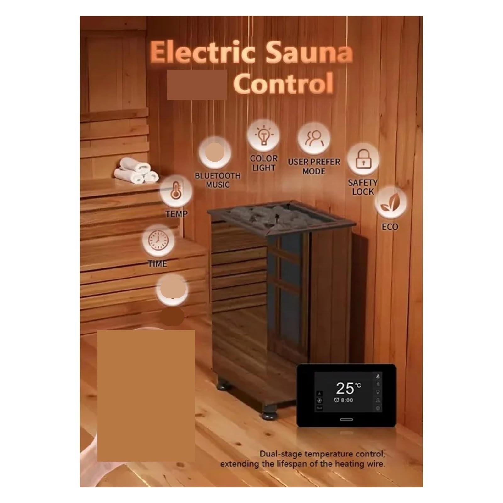 Saunaofen, Steuerung Saunaofen Infrarotstrahler Sauna für Zuhause und Hotel(9k)