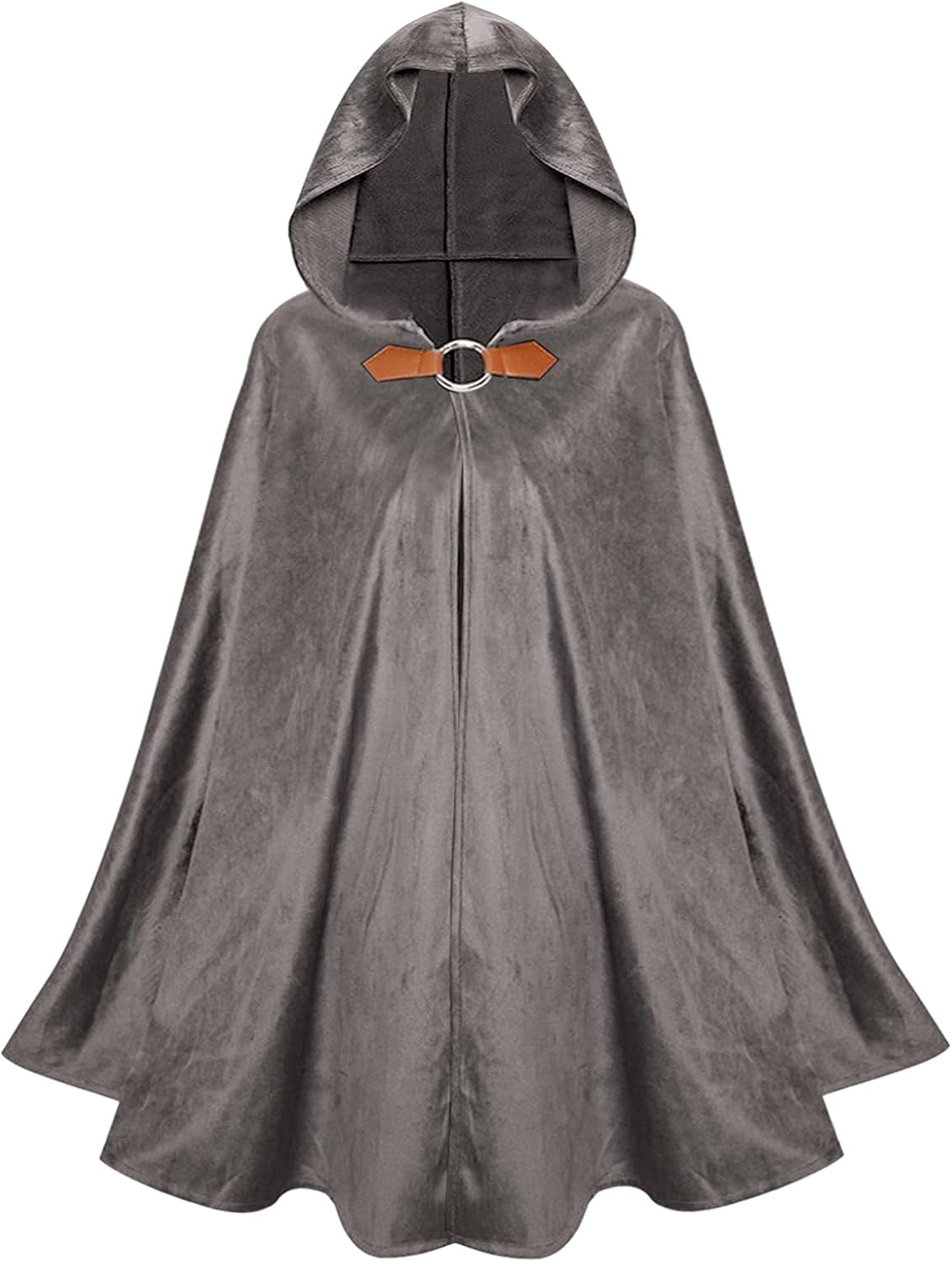 SunnyLisa Cloak with Hood for Renaissance Medieval Victorian Steampunk Halloween Costume Women Men,Wizard Witch Cape Cosplay