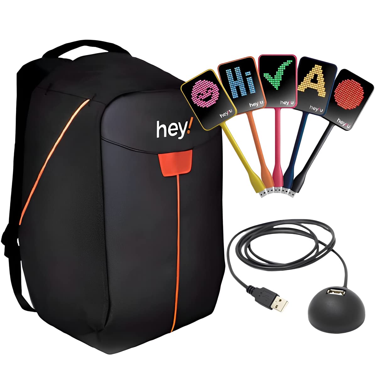 Hey!U USB 25 Units Pack with Backpack, Educational Real Time Visual Feedback, Classroom Active Learning and Collaboration for Students and Teachers - Orange