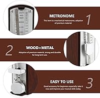 Vista 5 de MILISTEN Metrónomo mecánico universal mini metrónomo para guitarra de piano (caoba)