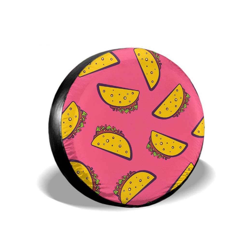Spare Tire Cover Funny Fall Howthorn Leaves Spare Car Tire Cover Universal Wheel Tire Cover Waterproof Dustproof Protector Fit For RV SUV Car Accessories 15 Inchch