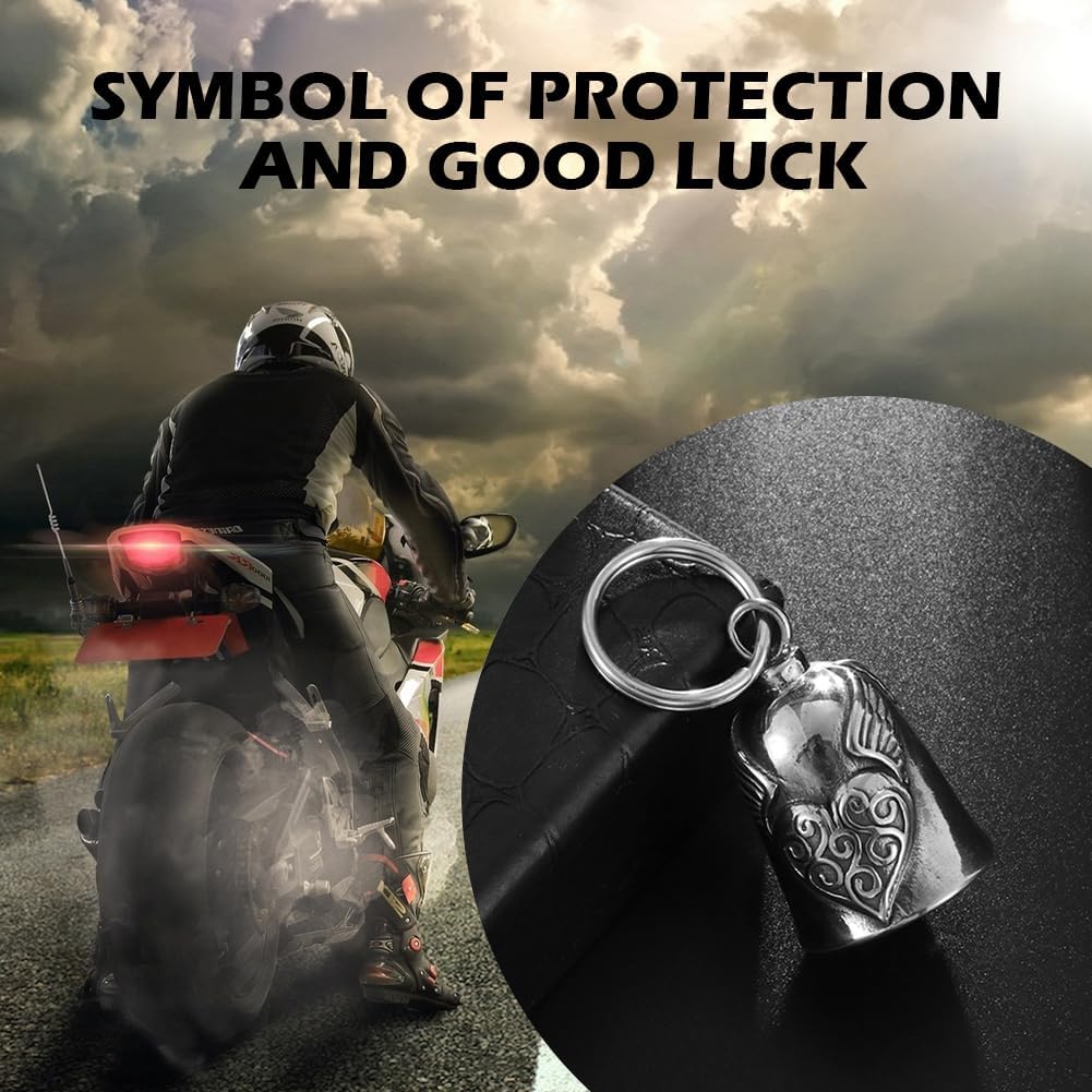 Guardian Angel Motorcycle Bell Good Luck Keychain & Drive Safe Pendant Accessories for Men Women Riding Safety - Image 4