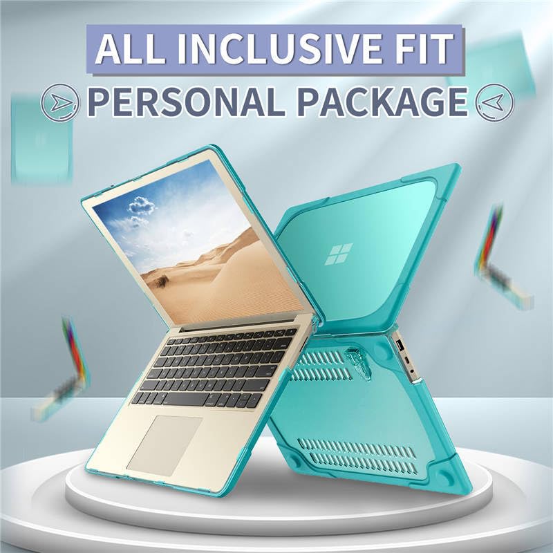 Funda compatible con Microsoft Surface Laptop Go2 de 12.4" Modelo: 2013 (Color: Caqui) Funda rígida con soporte frontal y trasera