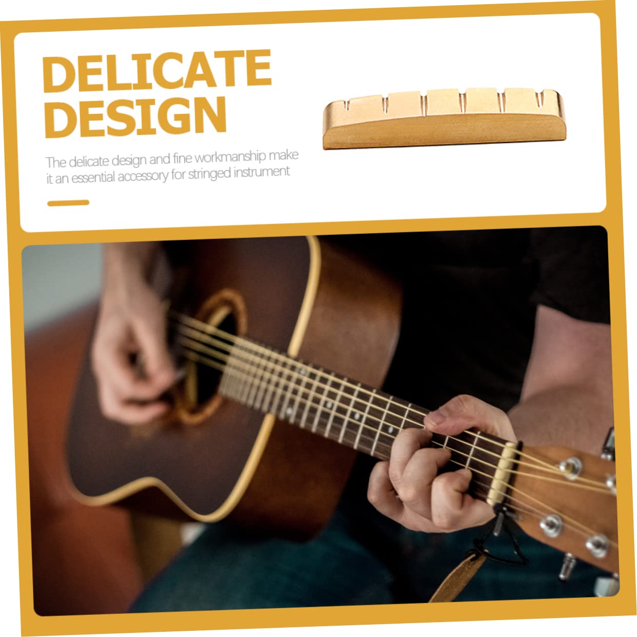 GLSTOY Professional String Nut for Electric Music Instrument Ebony Bridge Pins Guitar Action Gauge