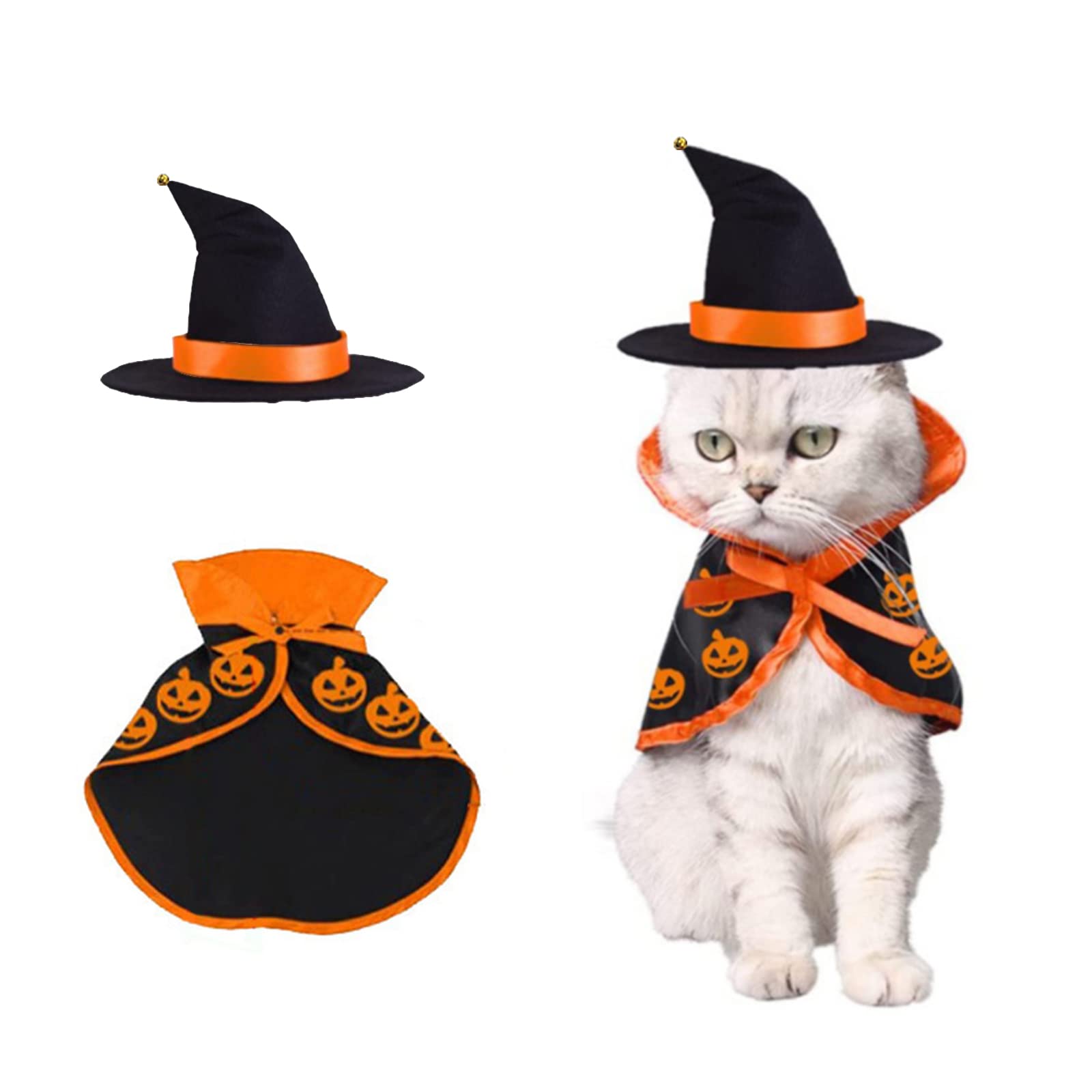 【新品未使用】どしゃぶり猫 ハロウィン もうこやま オレンジ　マント付属 限定 Amazon | ハロウィン ペット服 コスチューム コスプレ 犬 猫用