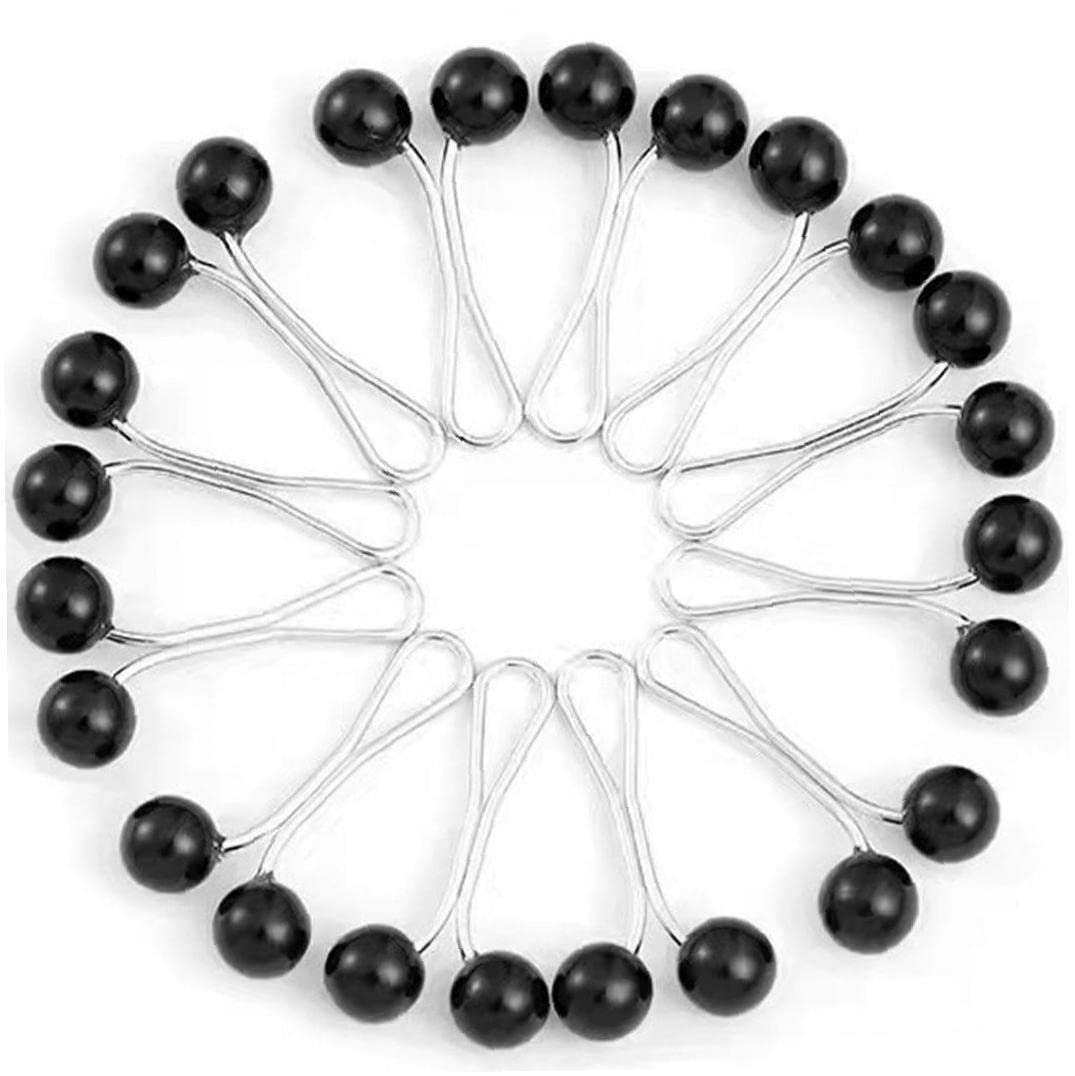 Casiler Women's Black 12 Pcs Muslim Hijab Scarf Clips U Shaped Pearl Headscarf Pin Brooch Headscarf Pins For Scarves Accessories