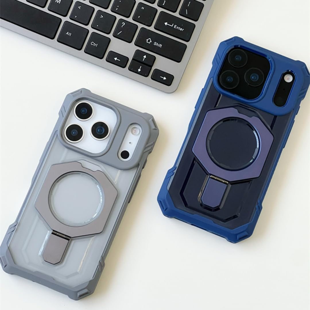 Etui ochronne z matowym wykończeniem i matowym wykończeniem do iPhone'a 17 Pro, ze stopu aluminium, z funkcją ładowania bezprzewodowego (do iPhone'a 17 Pro/SZARY)
