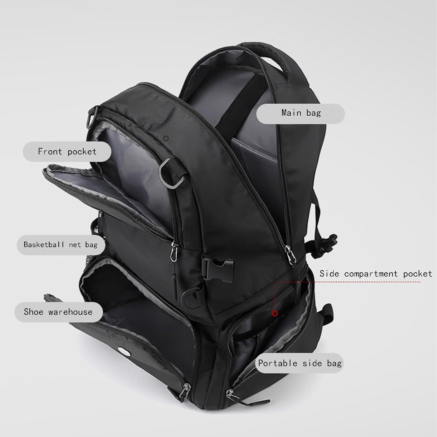 Baseball Equipment Bag Basketball Bag Multifunctional Backpack With Independent Shoe Compartment For Basketball Football Fitness Sports Travel Vacation Leisure Travel