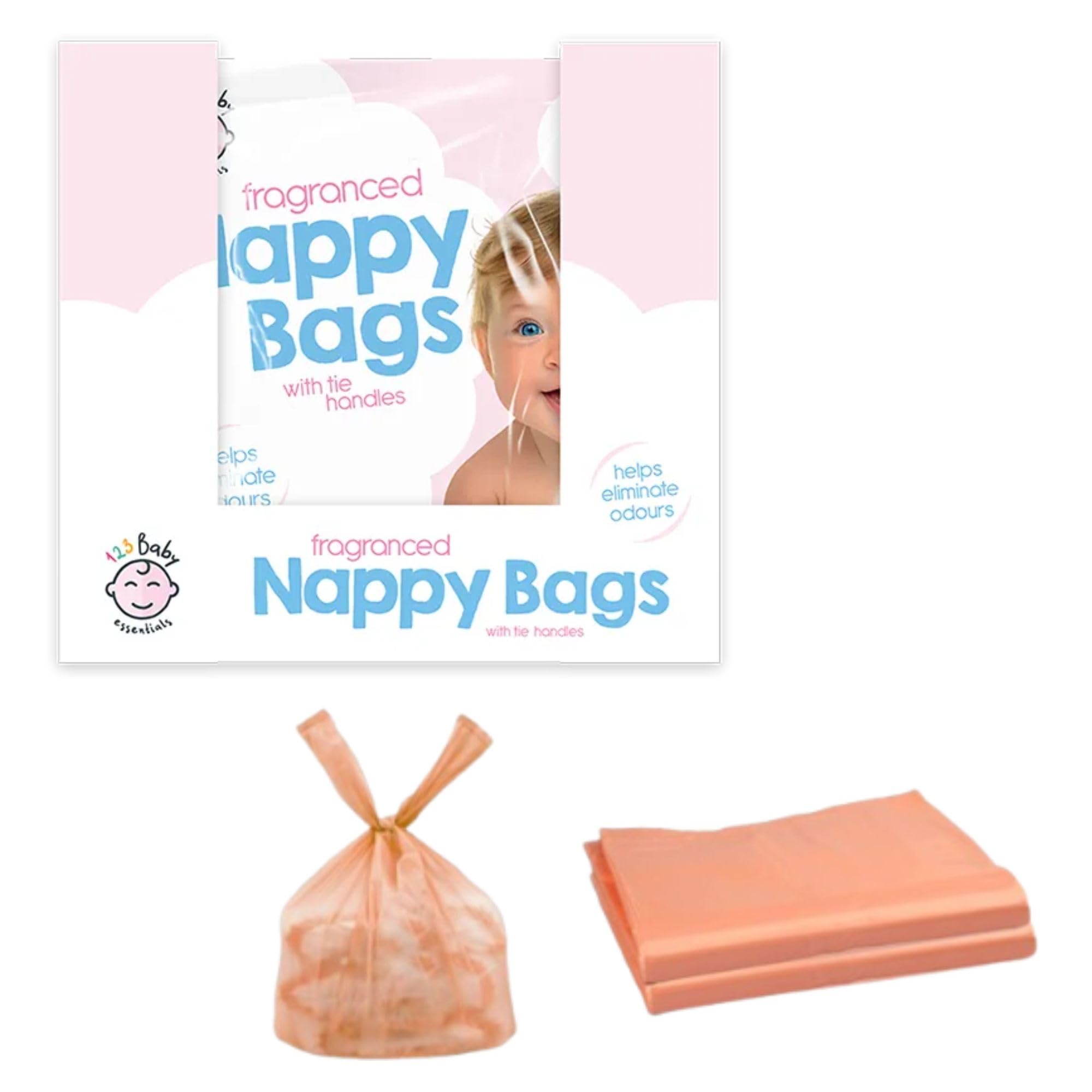 Ara Choice Fragranced Nappy Bags – 150 Pack | Disposable Scented Nappy Sacks With Handles | Odour Control Diaper Bags For Hygienic Waste Disposal | Large Size 31X28cm – Ideal For Home & Travel Use