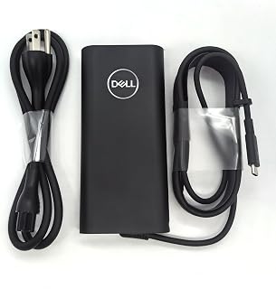 Dell 130W USB-C AC Adapter Charger for XPS 15 9500-9530 & XPS 17 9700-9730 - Genuine DA130PM170 Replacement, Black