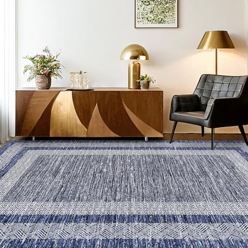 Tapete Pasillo Borde Moderno 2x6 Azul GarveeHome miniatura 3