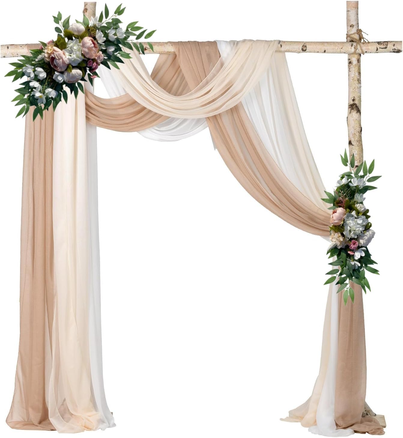 H&S BRIDAL Wedding Arch Flowers, Peony Floral Eucalyptus Greenery Leaves Set of 2 Artificial Flower for Wedding Ceremony Welcome Sign Home Decorations