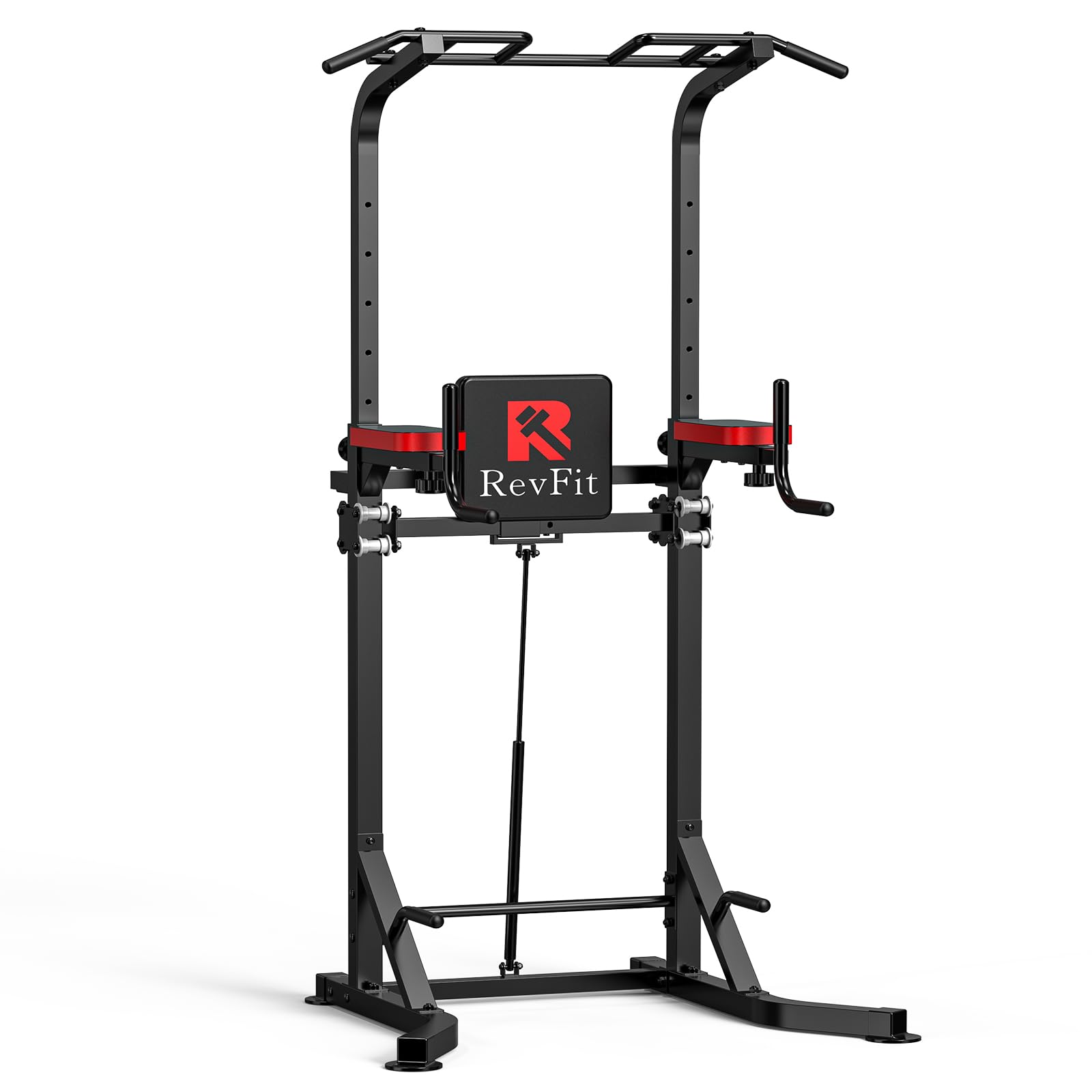 Power Tower with Pull-Up Bar Freestanding - Height-Adjustable Dip Station (160-220 cm) with Back Support & Hydraulics - Home Gym - Pull-Up Tower for Adults & Teenagers