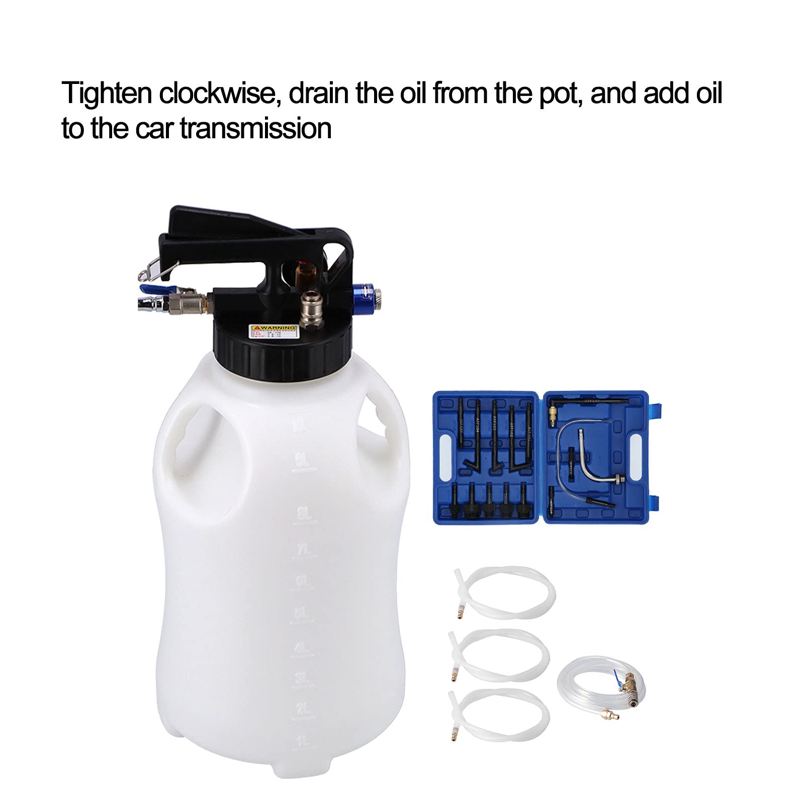aqxreight Dispensador de Llenado de Aceite de Transmisión Automática Neumática de 10L, Kit de Herramientas de de Aceite de Motor, Hierro ABS Adecuado para Varios Vehículos