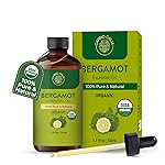 Carno Calm Bergamot Essential Oil | USDA Certified Organic | Bergamot Oil for Skin, Hair, Aromatherapy, Soap & Candle Making | 1.7 fl. oz