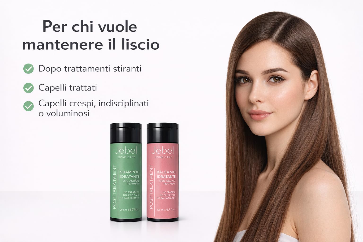 Jebel - kit post trattamento - Prodotti per capelli - Mantenimento Liscio Brasiliano - Balsamo Idratante e Riparatore - Shampoo Idratante e Riparatore - kit professionale