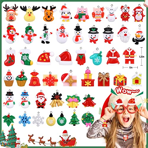 50Pcs Mini Christmas Tree Decorations Ornaments Set For Kids Small Tree, Tiny Resin Christmas Ornaments Bulk Christmas Decor Miniature Figurines Christmas Crafts Supplies Diy Advent Calendar Fillers #TOP1