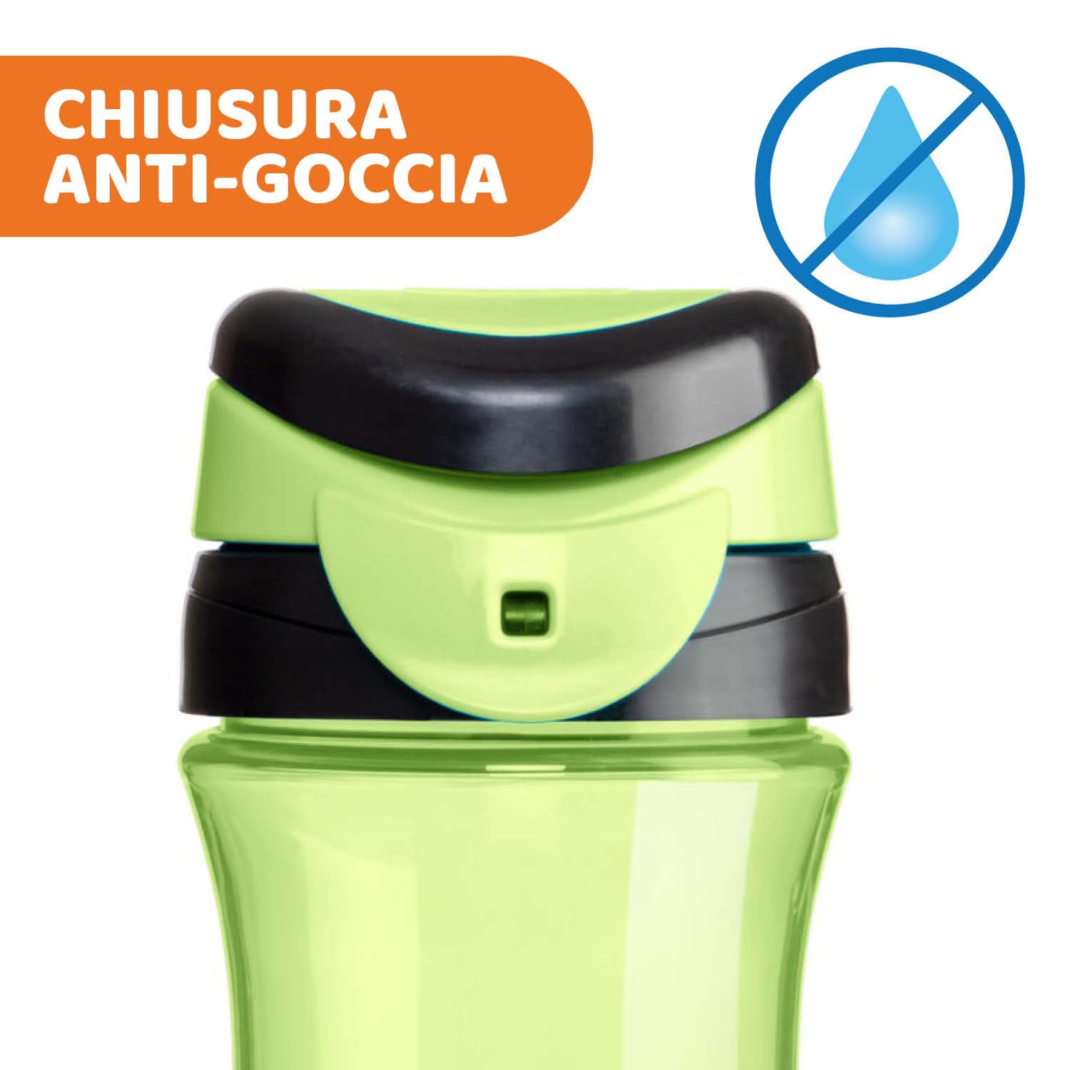 Chicco Travel Cup, Tazza per Bambini 2 Anni, Pratica Apertura, Beccuccio Integrato, Chiusura Ermetica, Facile da Trasportare, Capacità 350 ml, Verde