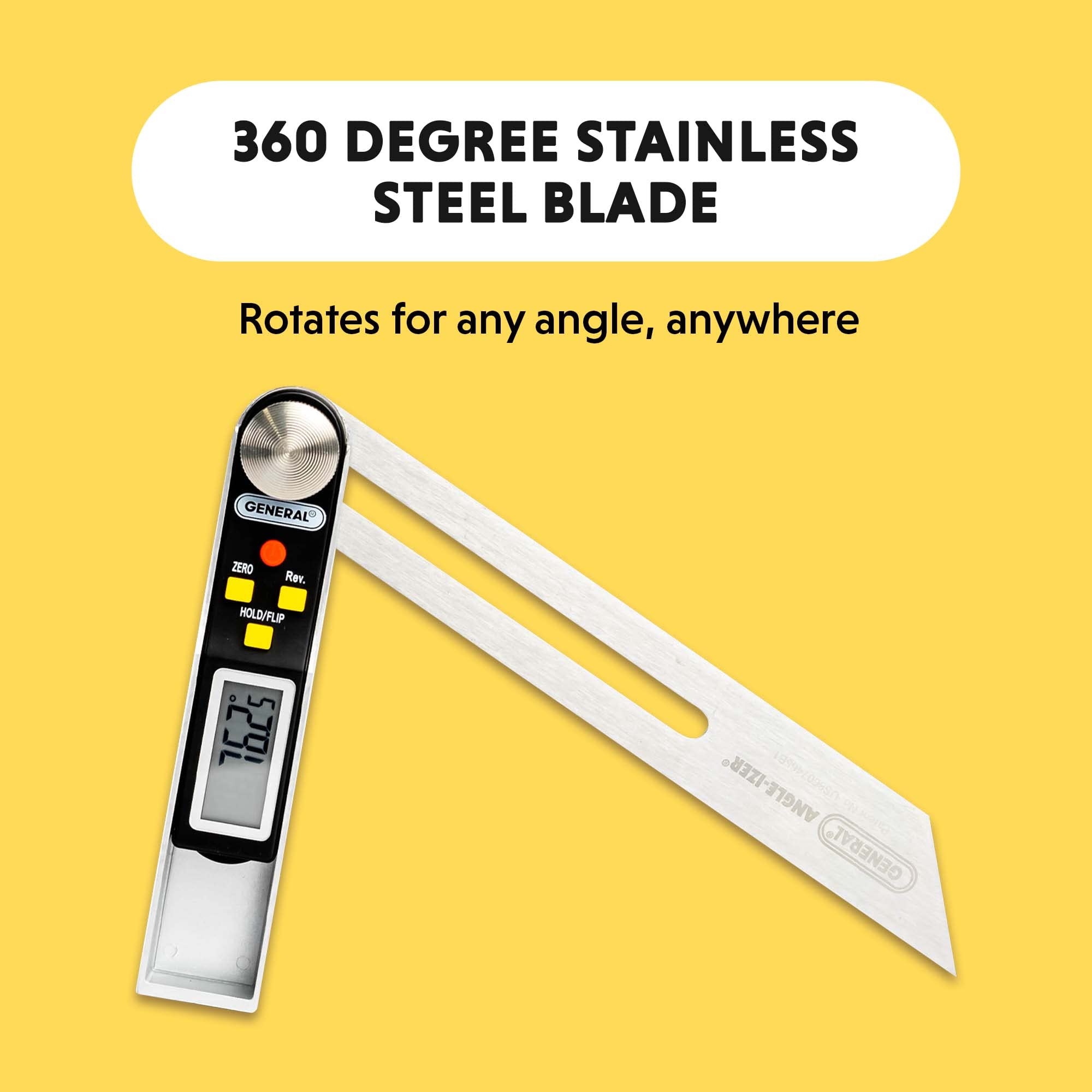 Protractor, 200 Mm / 8 Inch Angle Bevel Ruler Made Of Stainless Steel, 360° Angle Measurement, LCD Display, With Zero Balance And Lock Function For Woodwork, Construction, Home Work, Craftsmen, Etc