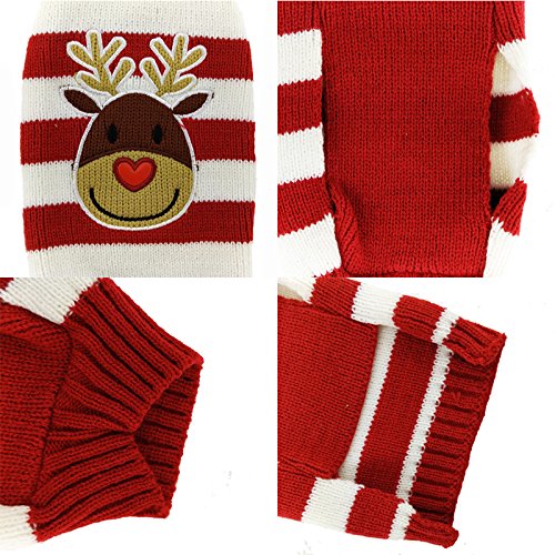 PETCARE Hundepullover Weihnachten Hund Rollkragenpullover Weihnachten Muster Strickwaren warme Haustier Pullover für Hundewelpen Party Puppy Geschenk für Hund