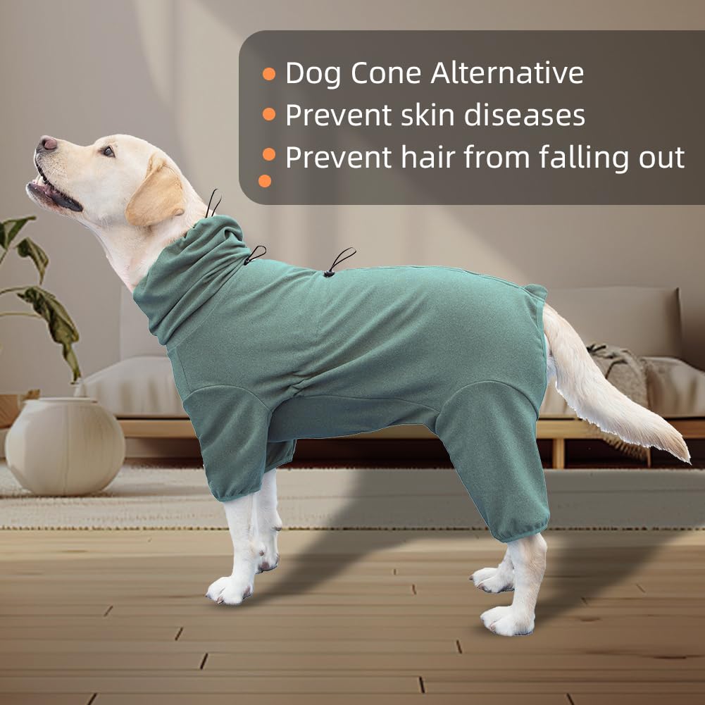 Pyjama pour Chien, Grande Taille, Stretch Extra Large, Combinaison Quatre Pattes, Vêtements pour Animaux de Compagnie (Green, 6XL)