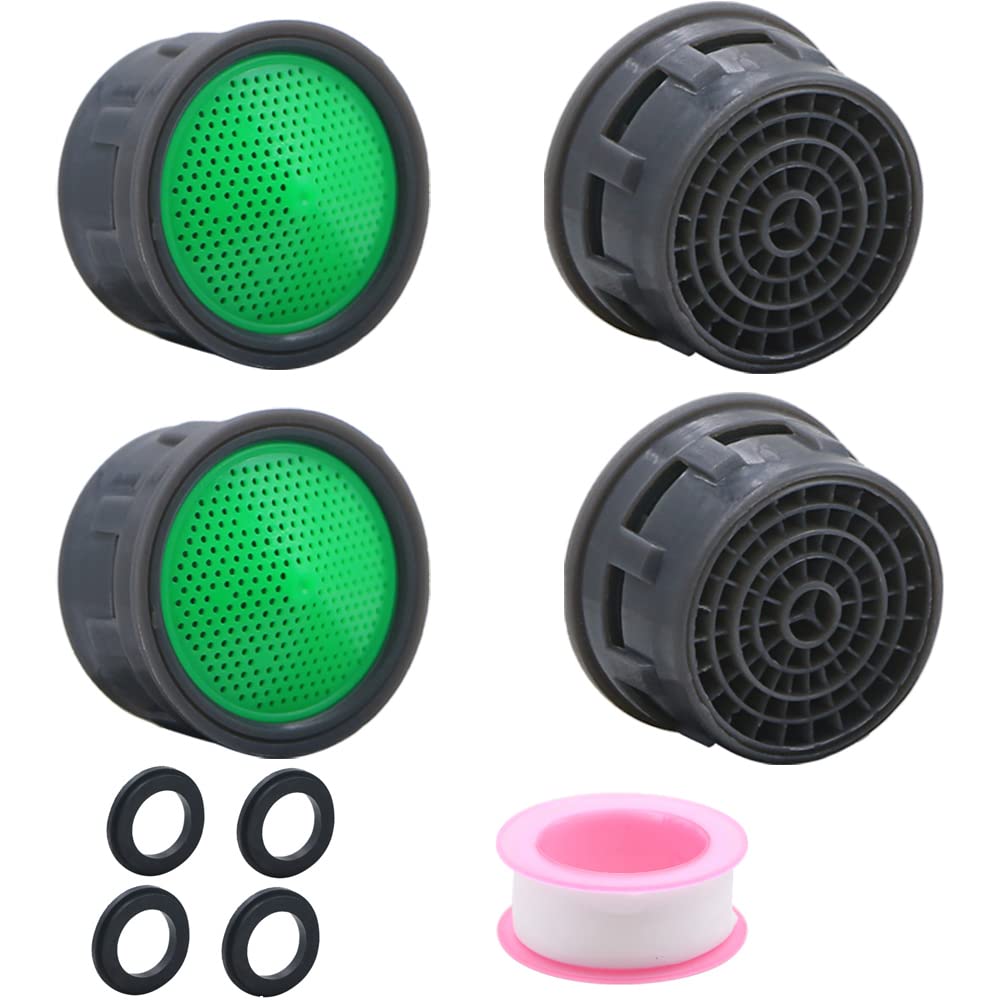 4.5 GPM Flow Restrictor Insert Faucet Aerators, Standard Size, Metal, Polished Finish, 4 Pack