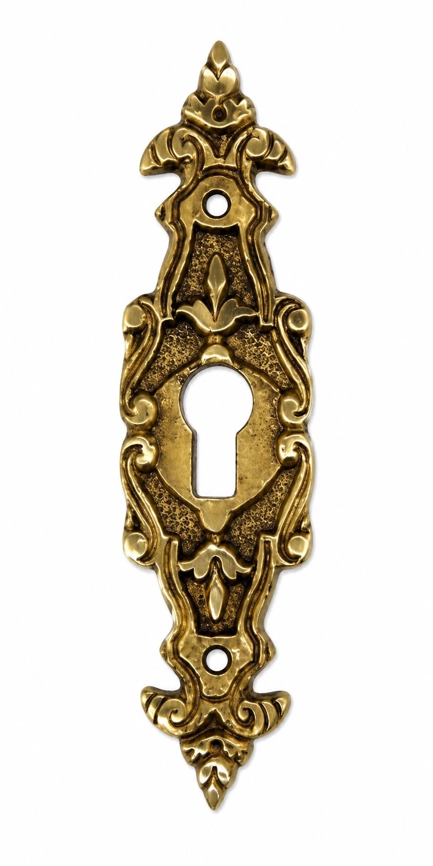 Ornate Straight Blank Brass Escutcheon Key Hole Cover Surround Clock Long Case